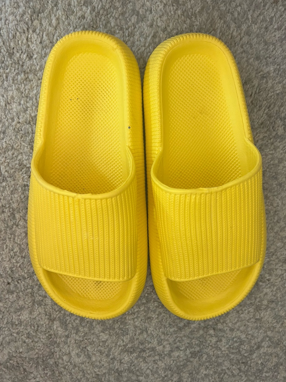 Yellow Slide Sandals - Comfortable Slip-On